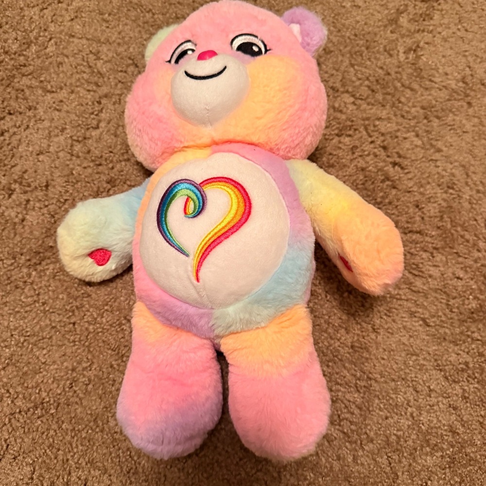 Care Bears Togetherness Bear Rainbow Tie Dye Plush 13 Inch Basic Fun 2021